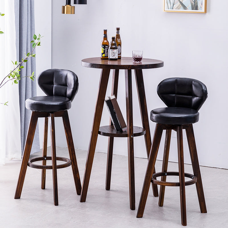 Scandinavia Style Bar-Hock mit schwenkbaren Holzbeinen runden Sitz für die Küchenbar