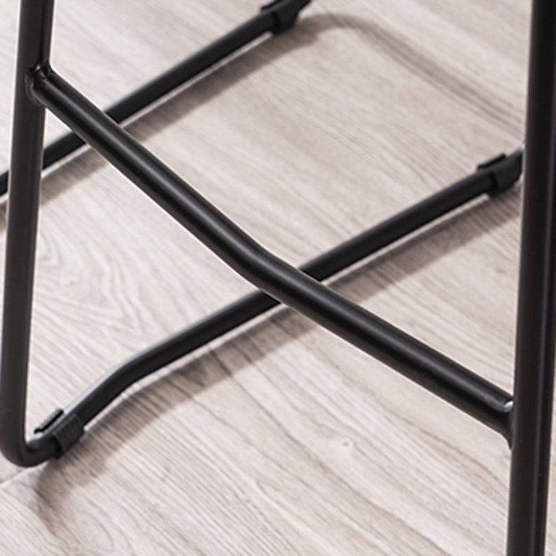 Modern Armless Backrest Counter Stool Iron Bar Stool with Plastic Seat