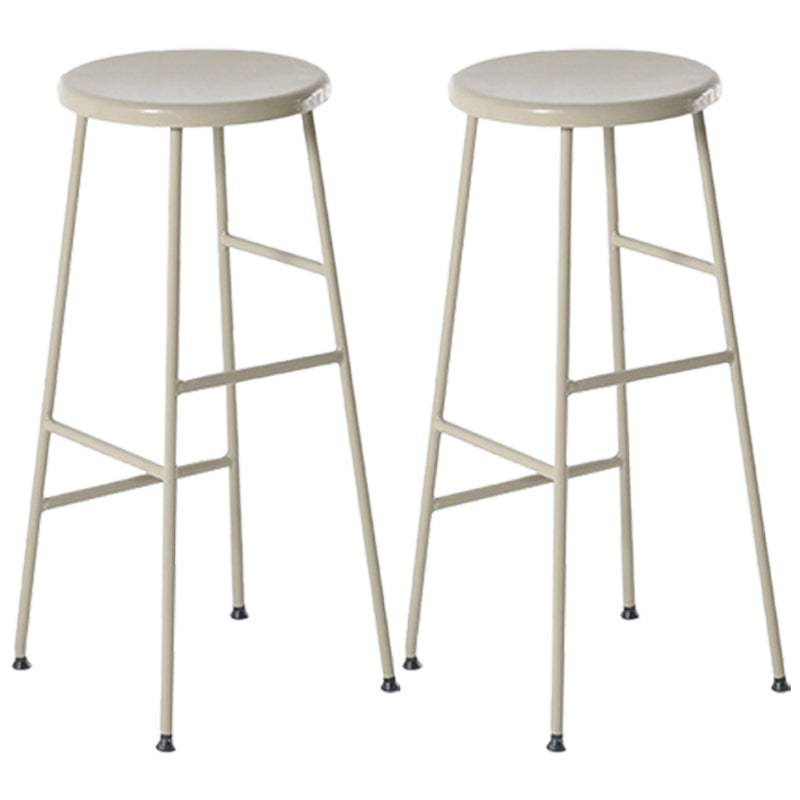 Moderno sin brazo Taburete sin espalda de acero Taller de postres de postres con asiento de madera