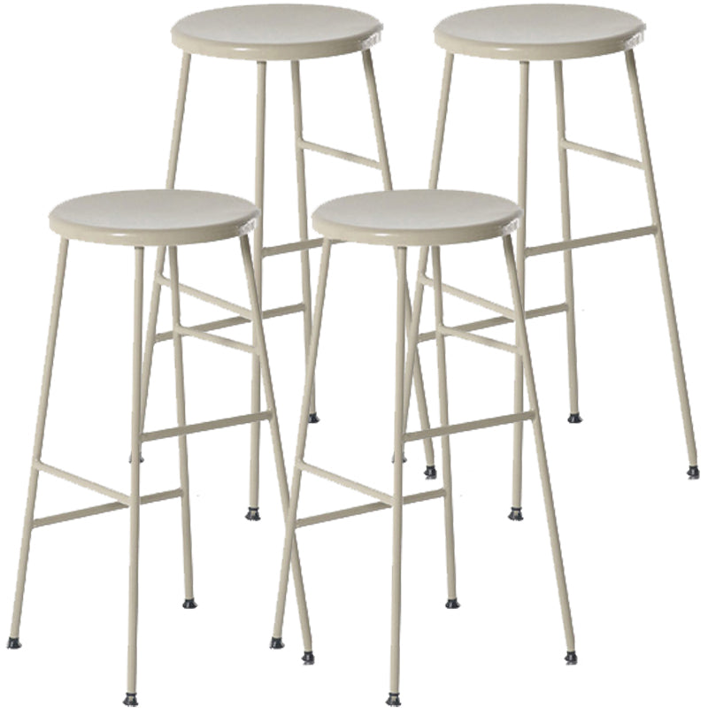 Moderno sin brazo Taburete sin espalda de acero Taller de postres de postres con asiento de madera
