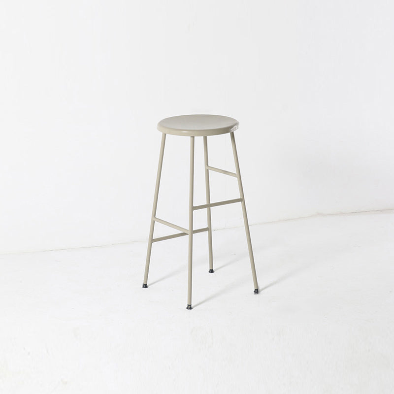 Moderno sin brazo Taburete sin espalda de acero Taller de postres de postres con asiento de madera