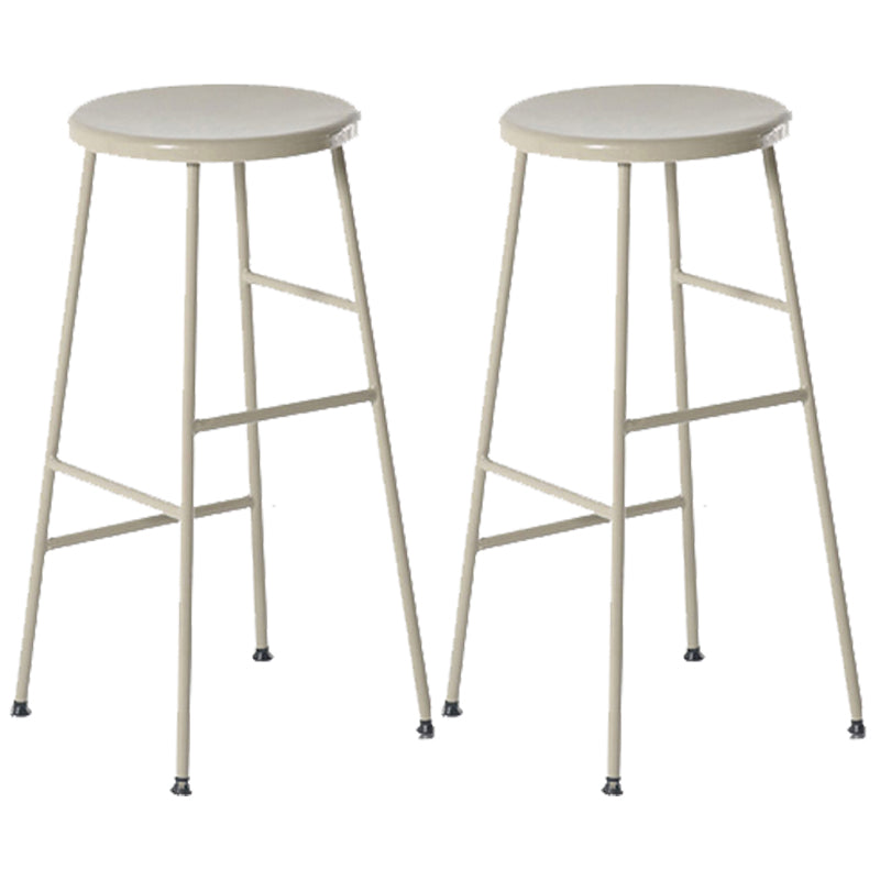 Moderno sin brazo Taburete sin espalda de acero Taller de postres de postres con asiento de madera