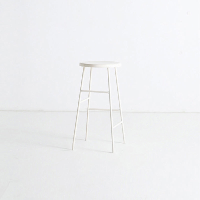 Moderno sin brazo Taburete sin espalda de acero Taller de postres de postres con asiento de madera