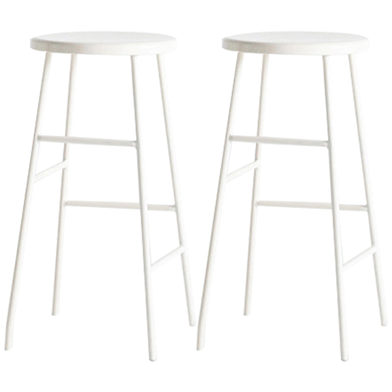 Moderno sin brazo Taburete sin espalda de acero Taller de postres de postres con asiento de madera