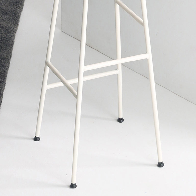 Moderno sin brazo Taburete sin espalda de acero Taller de postres de postres con asiento de madera