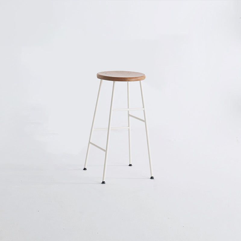Moderno sin brazo Taburete sin espalda de acero Taller de postres de postres con asiento de madera