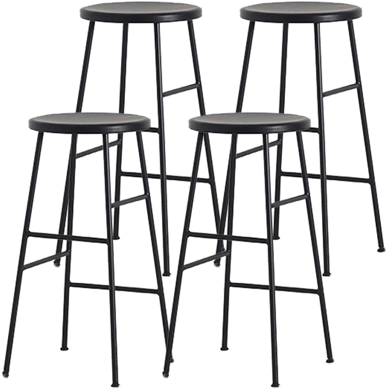 Moderno sin brazo Taburete sin espalda de acero Taller de postres de postres con asiento de madera