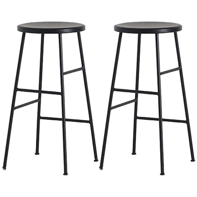 Moderno sin brazo Taburete sin espalda de acero Taller de postres de postres con asiento de madera