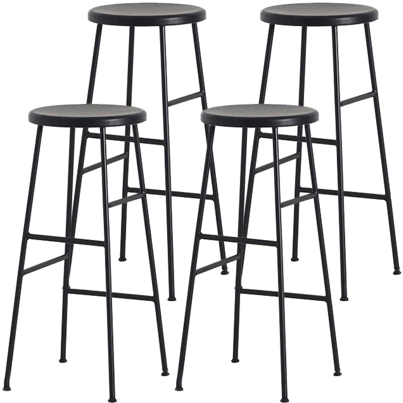 Moderno sin brazo Taburete sin espalda de acero Taller de postres de postres con asiento de madera