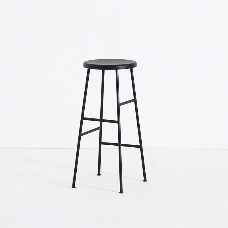 Moderno sin brazo Taburete sin espalda de acero Taller de postres de postres con asiento de madera