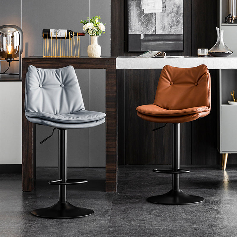 Contemporary Swivel Adjustable Height Barstool Indoor Bar Stool with Low Back