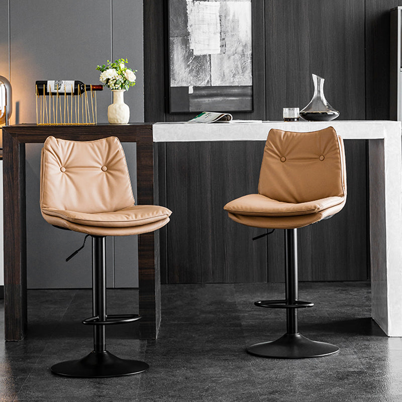 Contemporary Swivel Adjustable Height Barstool Indoor Bar Stool with Low Back