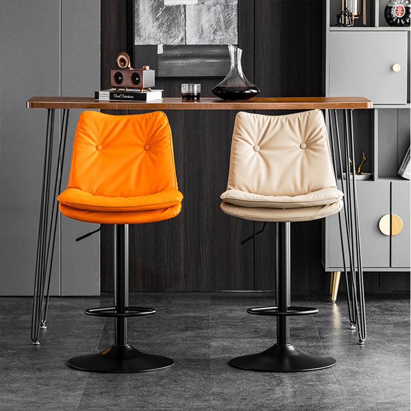 Contemporary Swivel Adjustable Height Barstool Indoor Bar Stool with Low Back