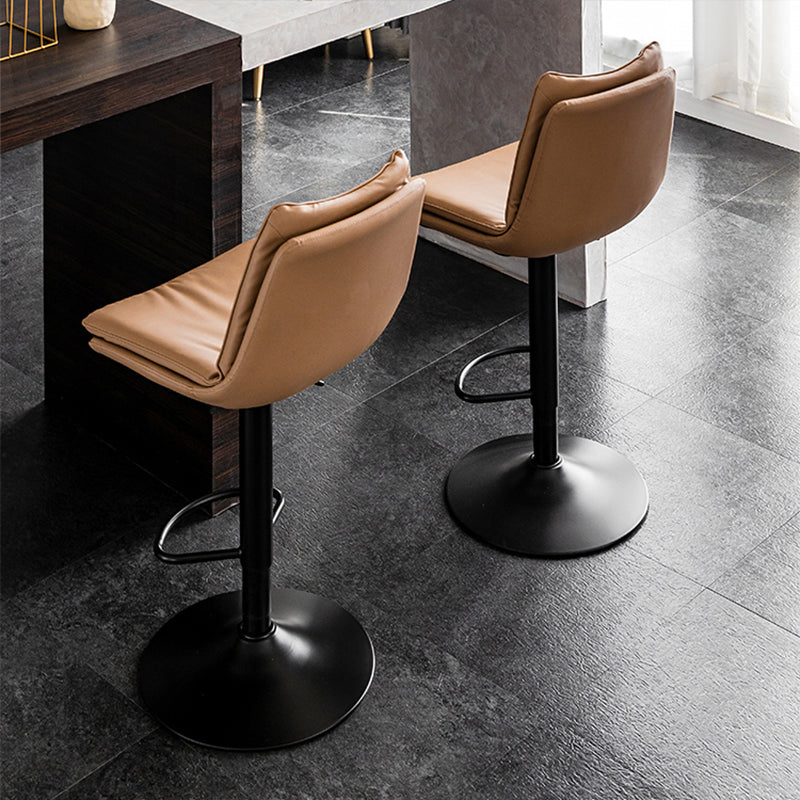 Contemporary Swivel Adjustable Height Barstool Indoor Bar Stool with Low Back