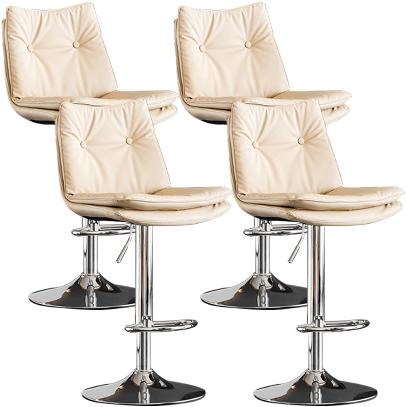 Contemporary Swivel Adjustable Height Barstool Indoor Bar Stool with Low Back