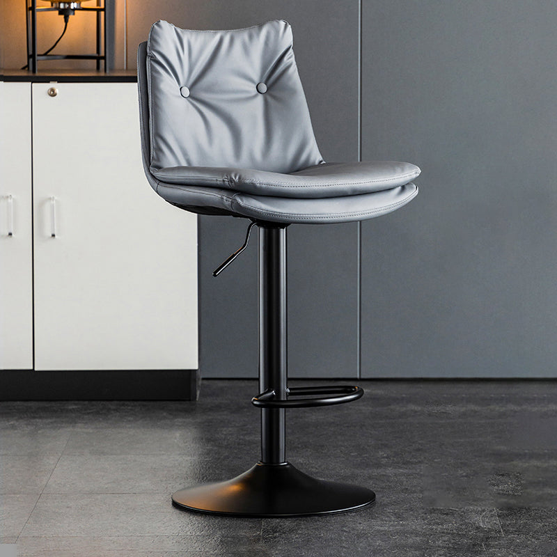 Contemporary Swivel Adjustable Height Barstool Indoor Bar Stool with Low Back