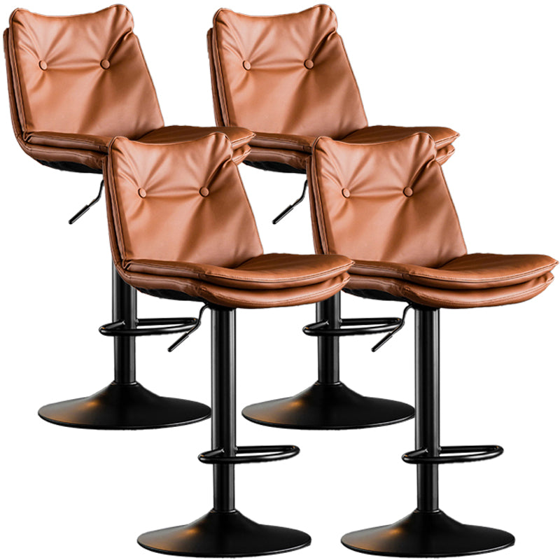 Contemporary Swivel Adjustable Height Barstool Indoor Bar Stool with Low Back