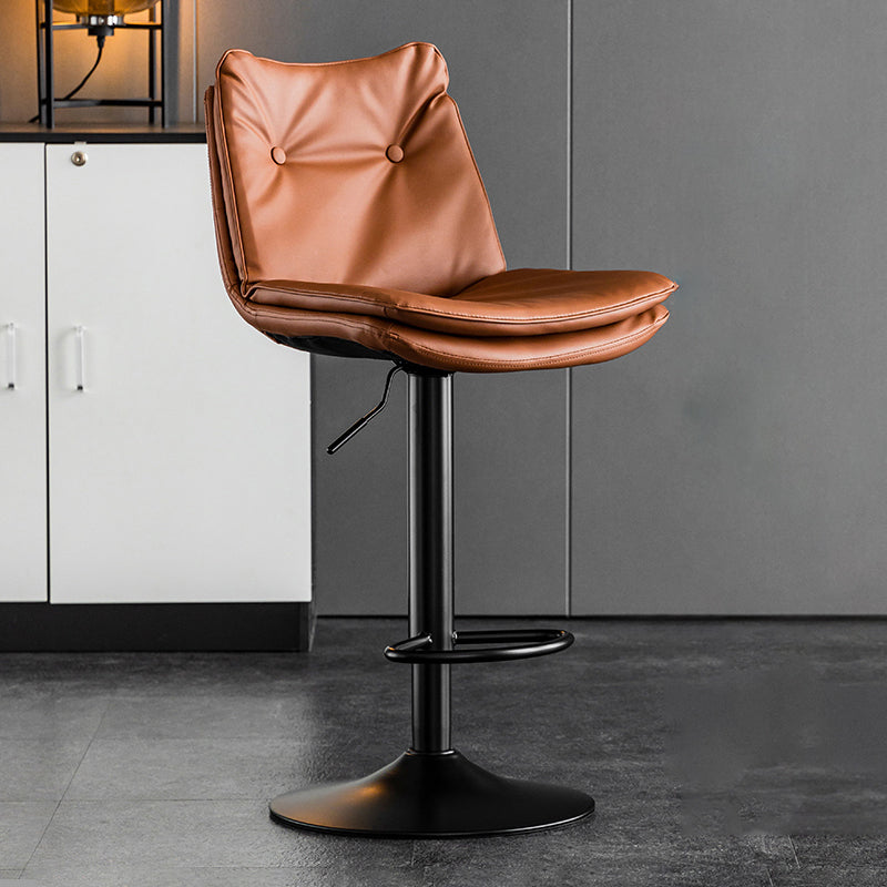 Contemporary Swivel Adjustable Height Barstool Indoor Bar Stool with Low Back