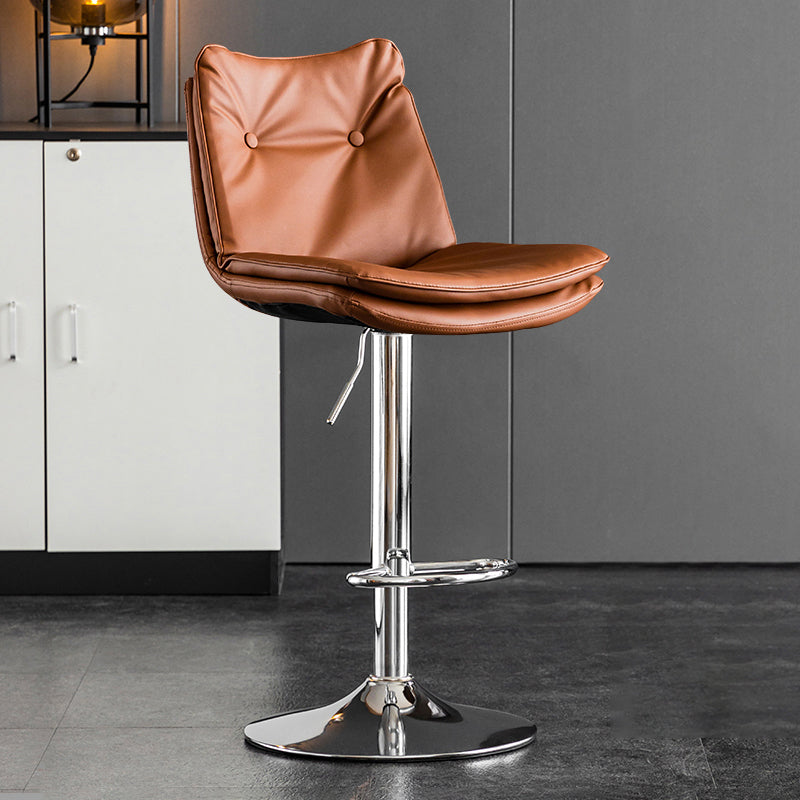 Contemporary Swivel Adjustable Height Barstool Indoor Bar Stool with Low Back