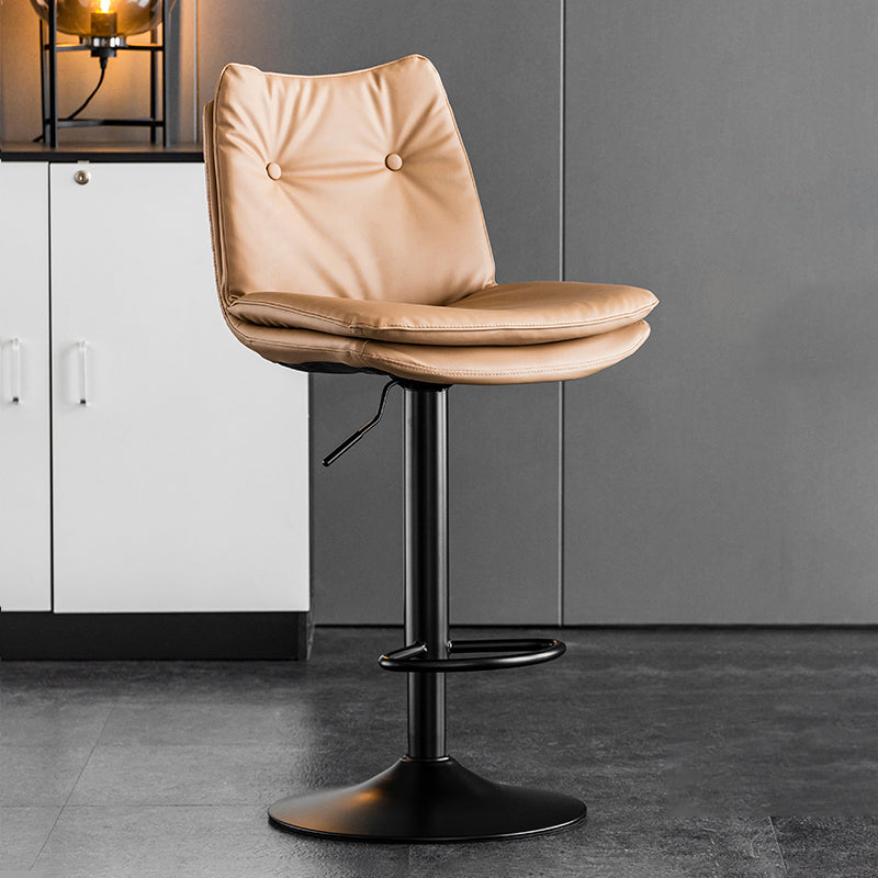 Contemporary Swivel Adjustable Height Barstool Indoor Bar Stool with Low Back