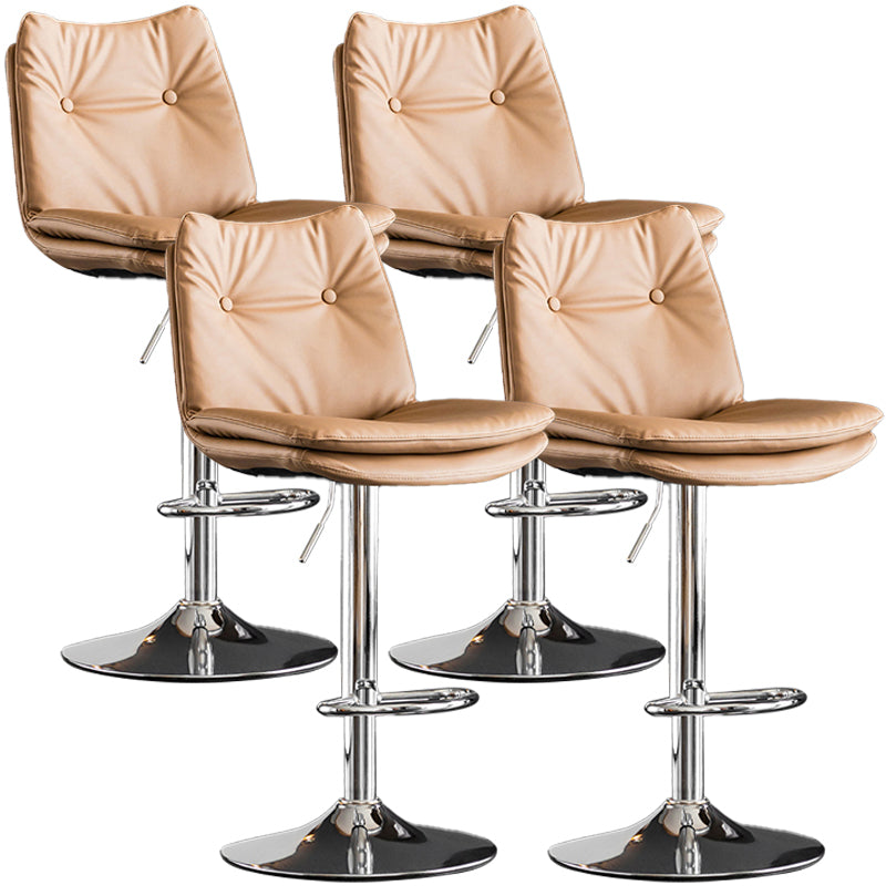 Contemporary Swivel Adjustable Height Barstool Indoor Bar Stool with Low Back