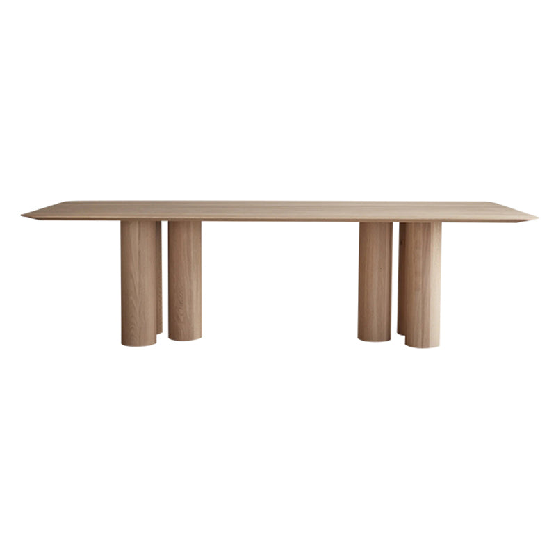 Rectangle Shape Casual Dining Table Solid Wood Fixed Table for Kitchen
