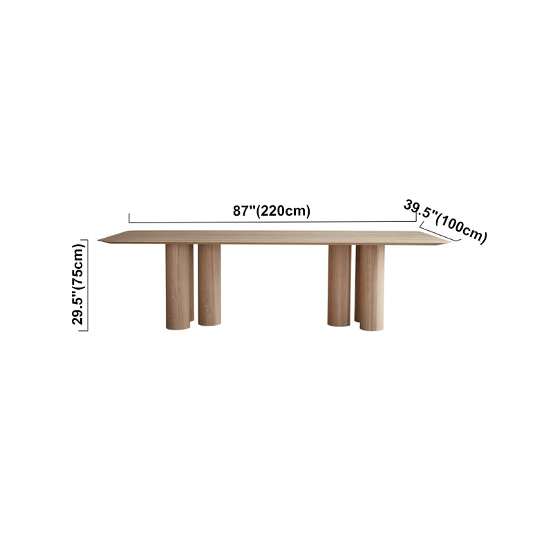 Rectangle Shape Casual Dining Table Solid Wood Fixed Table for Kitchen