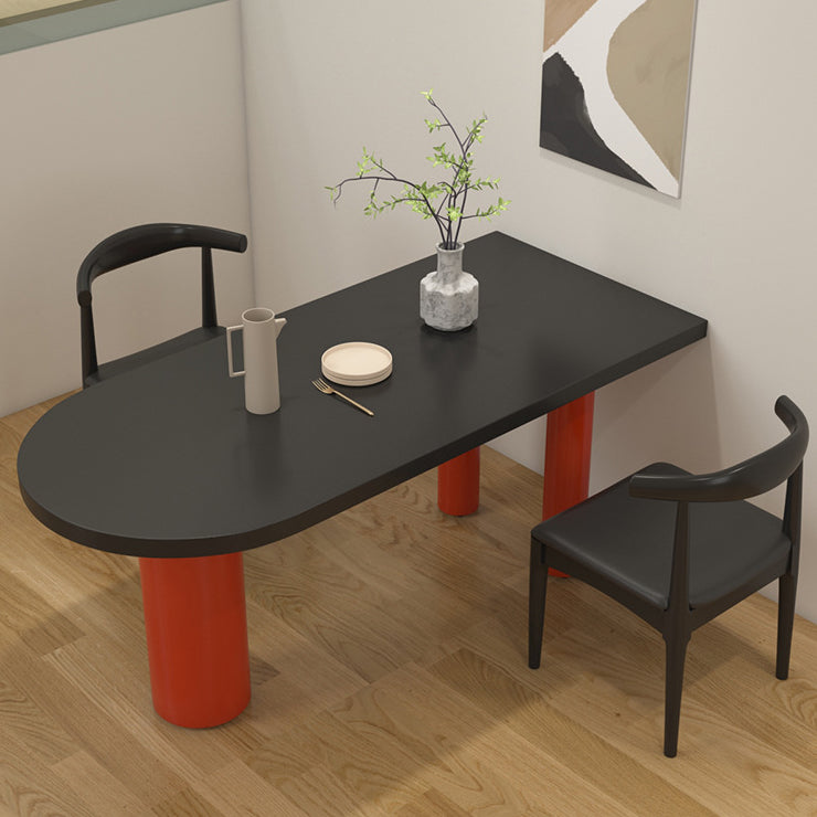 Free Form Solid Wood Table for Restaurant Modern Wood Table with 3 Legs