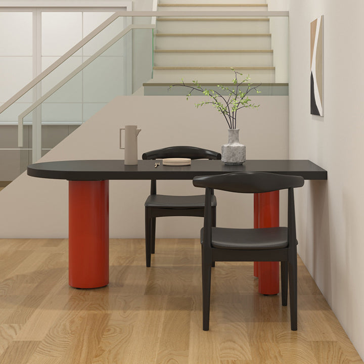 Free Form Solid Wood Table for Restaurant Modern Wood Table with 3 Legs