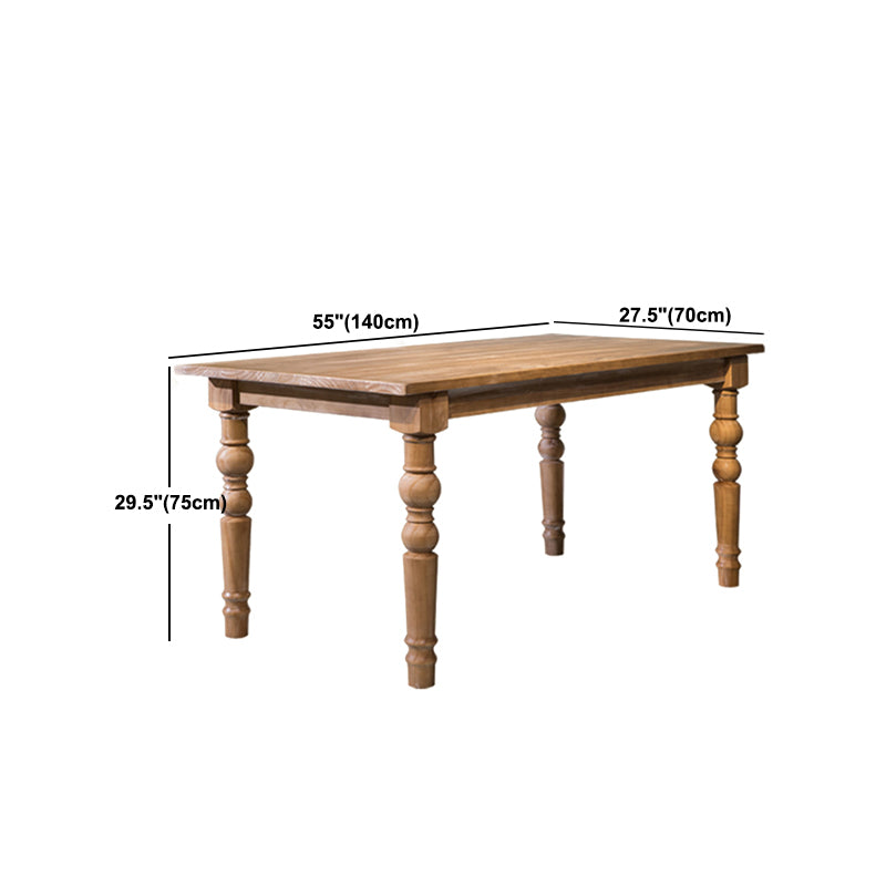 Table à manger moderne médiévale en bois de pin pour table rectangulaire de restaurant avec 4 pieds
