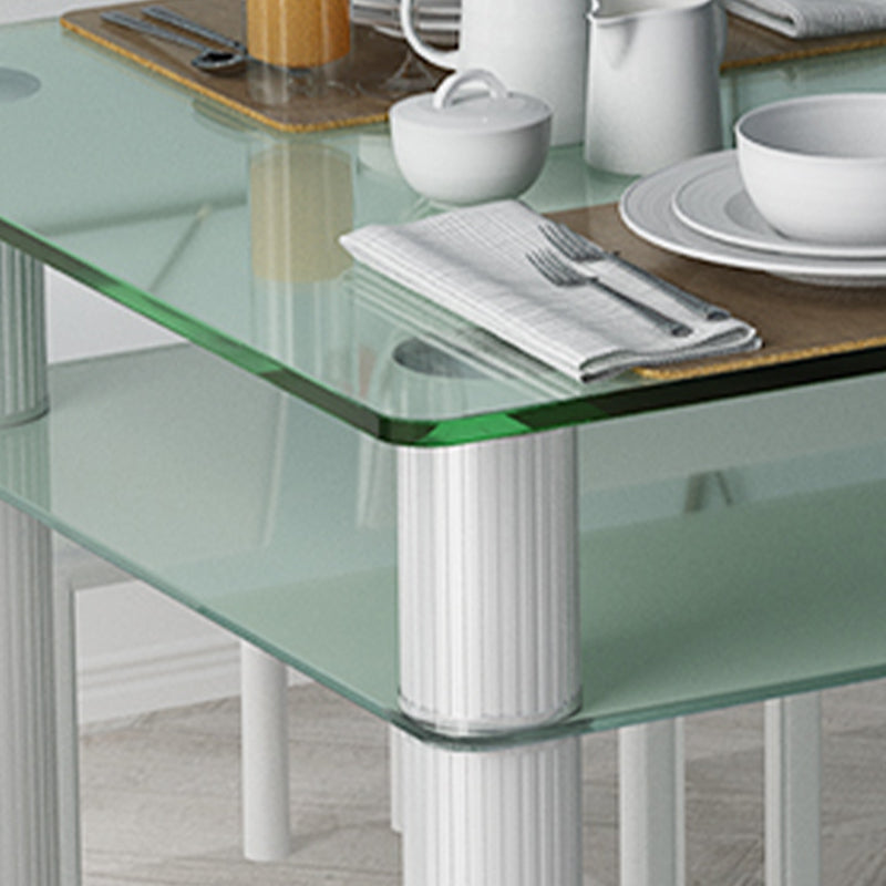 Metall modernes Rechteck Innentischglas Tisch für Küche und Esszimmer