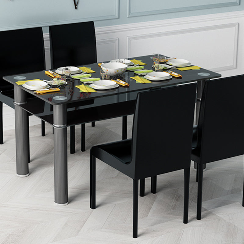 Metall modernes Rechteck Innentischglas Tisch für Küche und Esszimmer