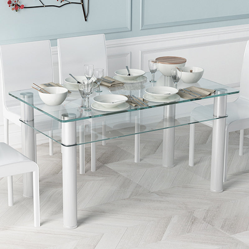 Metall modernes Rechteck Innentischglas Tisch für Küche und Esszimmer