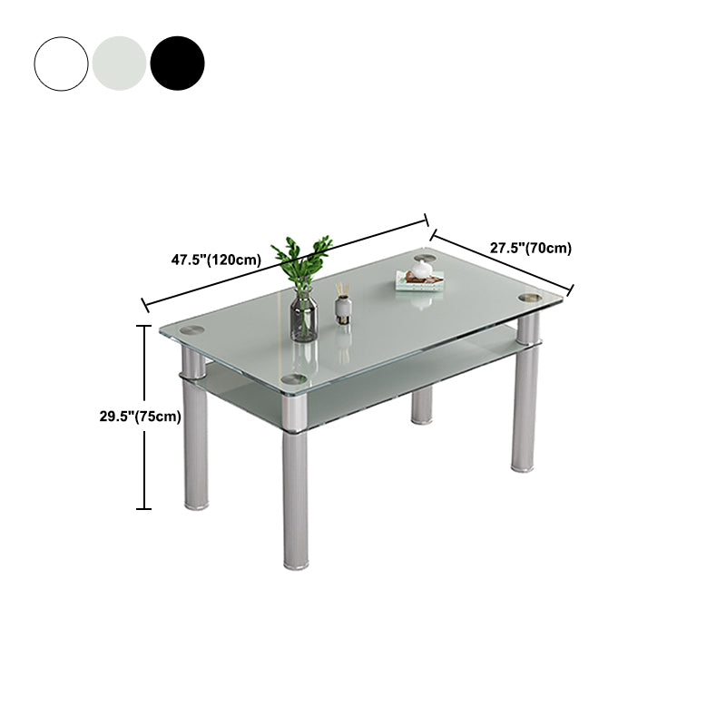 Metall modernes Rechteck Innentischglas Tisch für Küche und Esszimmer