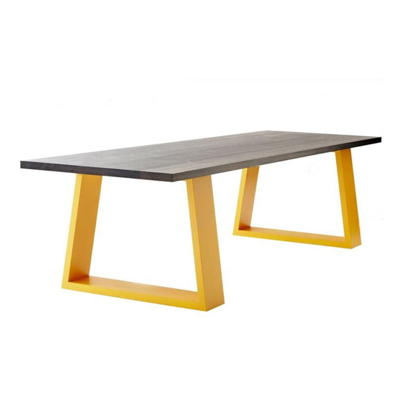 Mesa de comedor rectangular de estilo lujoso, mesa fija de madera maciza para restaurante
