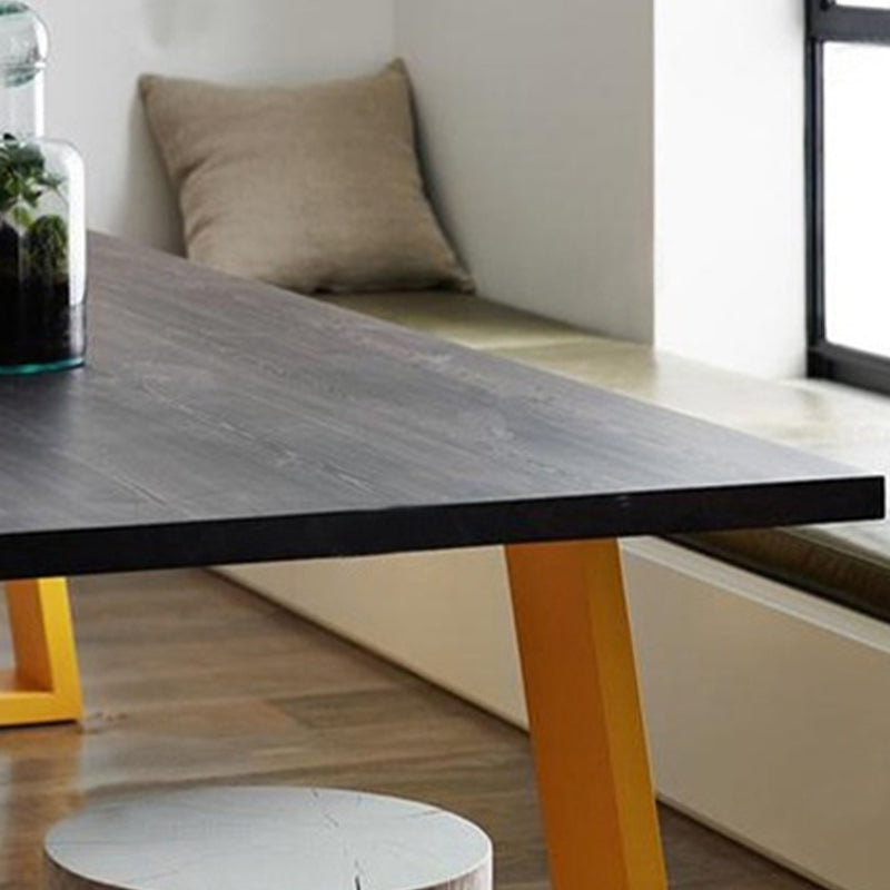 Mesa de comedor rectangular de estilo lujoso, mesa fija de madera maciza para restaurante