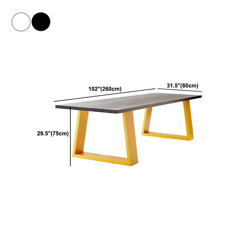 Mesa de comedor rectangular de estilo lujoso, mesa fija de madera maciza para restaurante