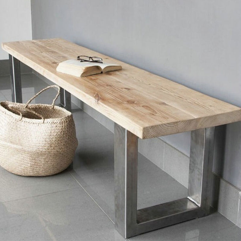 Rectangle Shape Luxury Dining Table Solid Wood Fixed Table for Kitchen