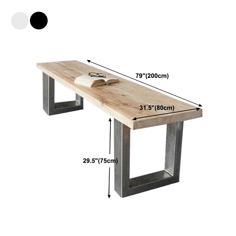 Rectangle Shape Luxury Dining Table Solid Wood Fixed Table for Kitchen