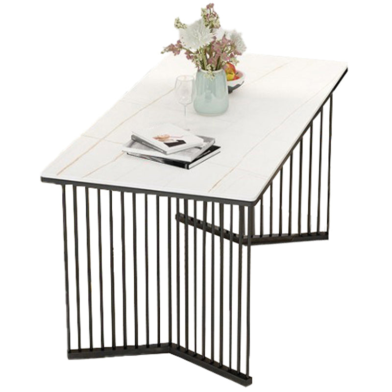 Rechthoekige eettafel Traditionele luxe eettafel met dubbel voetstuk