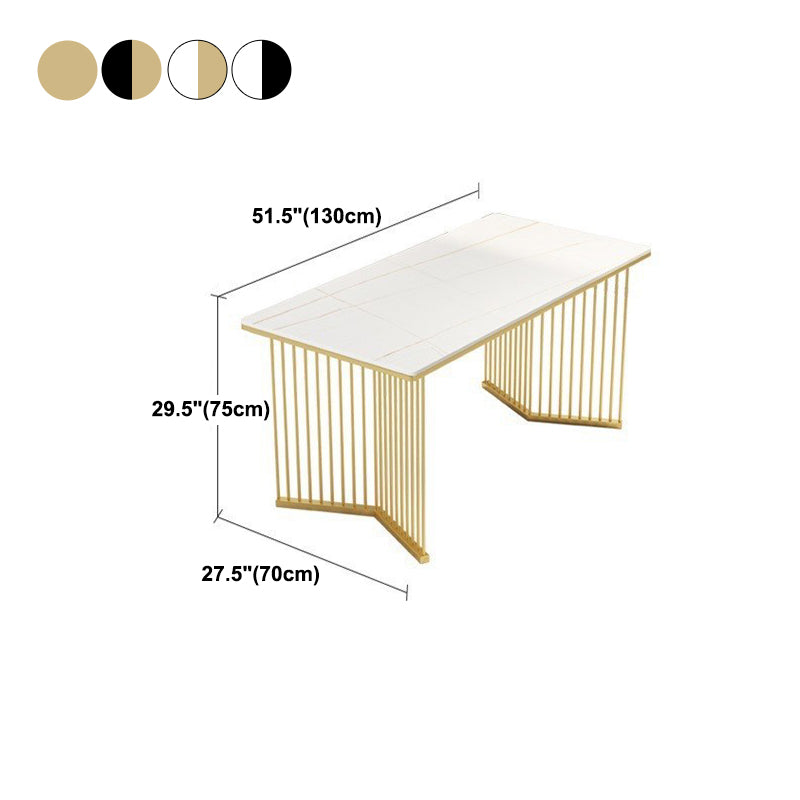 Rechthoekige eettafel Traditionele luxe eettafel met dubbel voetstuk