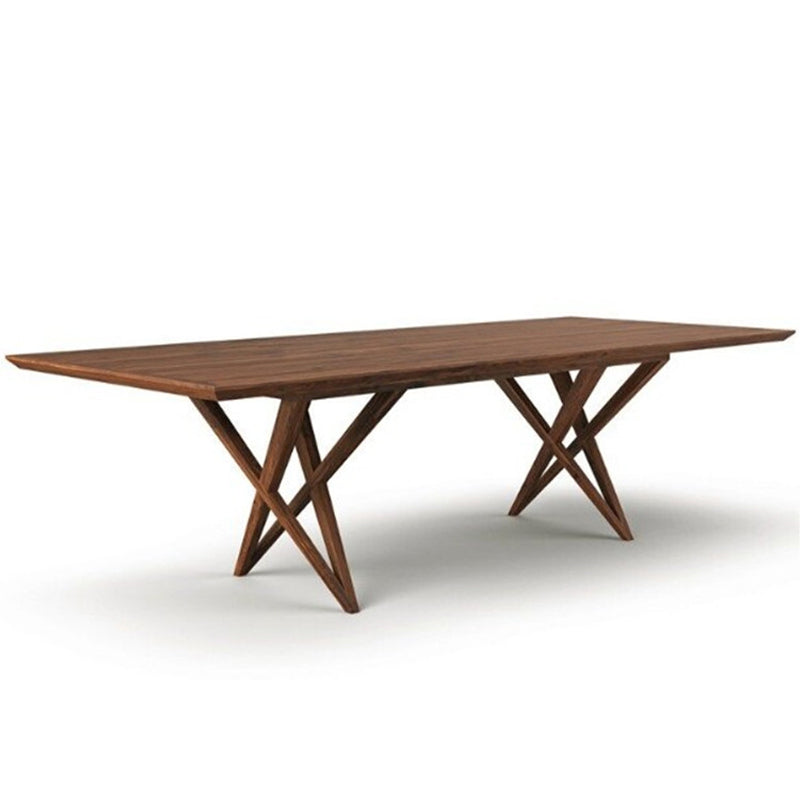Mesa de comedor rectangular de lujo, mesa fija de madera maciza para el hogar