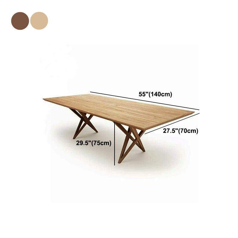 Mesa de comedor rectangular de lujo, mesa fija de madera maciza para el hogar