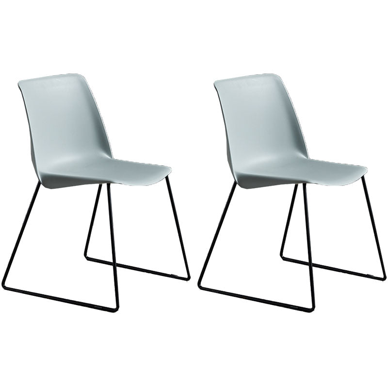 Sedia in stile contemporaneo sedia laterale senza braccio con zampe metalliche