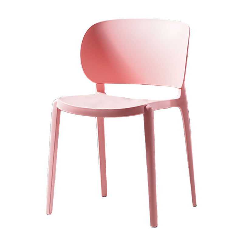 Eigentijdse eetkamerstoelen met open rug, armloze zijstoelen met kunststof poten