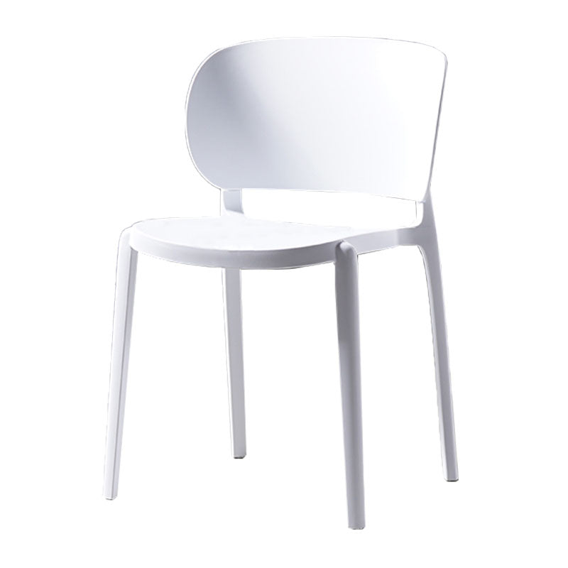 Eigentijdse eetkamerstoelen met open rug, armloze zijstoelen met kunststof poten