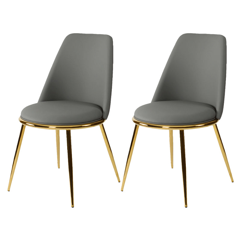 Silla sin brazos de comedor de metal Glam, silla lateral de comedor tapizada para uso doméstico