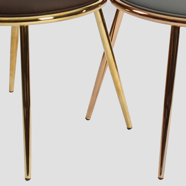 Silla sin brazos de comedor de metal Glam, silla lateral de comedor tapizada para uso doméstico