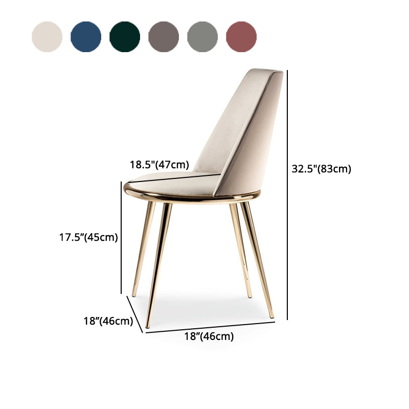 Silla sin brazos de comedor de metal Glam, silla lateral de comedor tapizada para uso doméstico