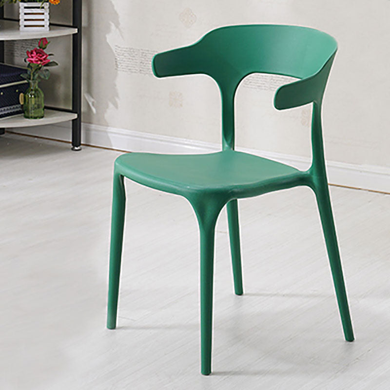 Silla contemporánea con respaldo abierto, sillas laterales sin brazos de comedor de plástico